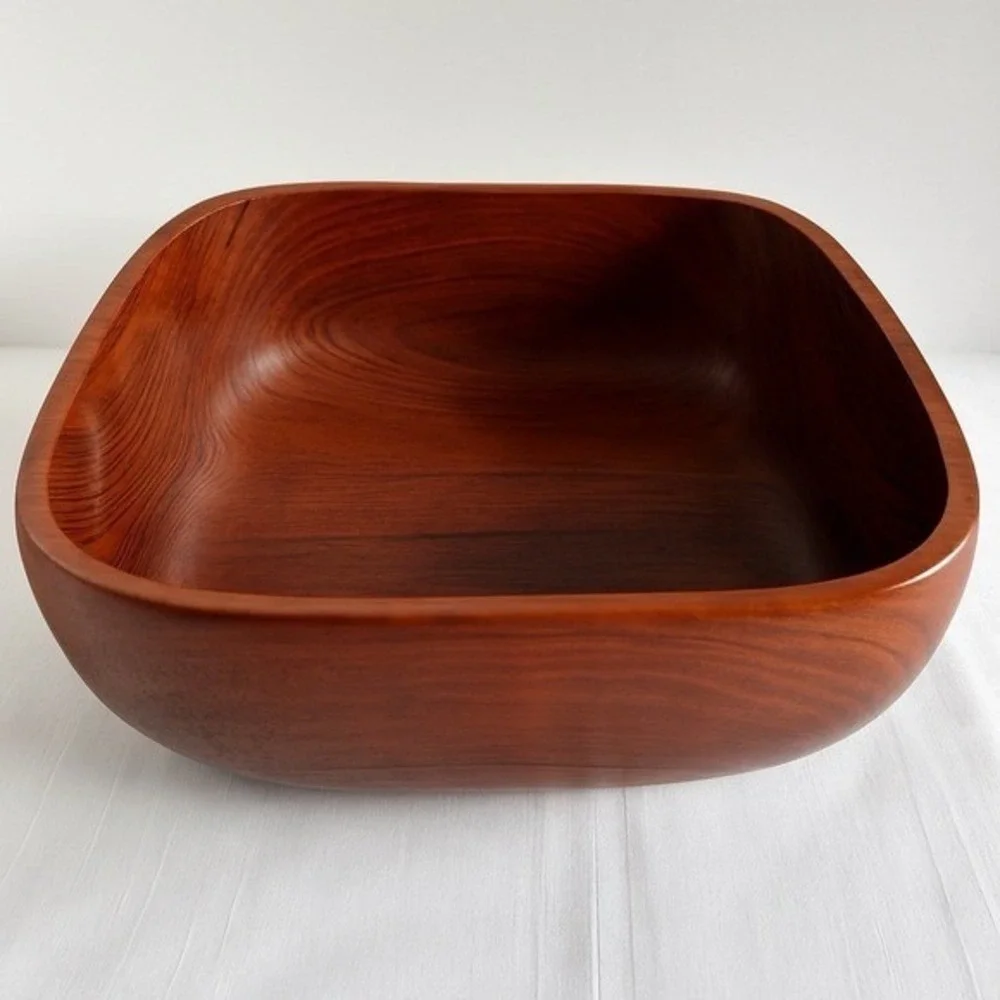 Mid Century Modern Solid Wood Serving Bowl 11